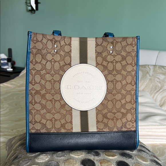 Coach Signature Brown and Blue bag - Picture 1 of 9